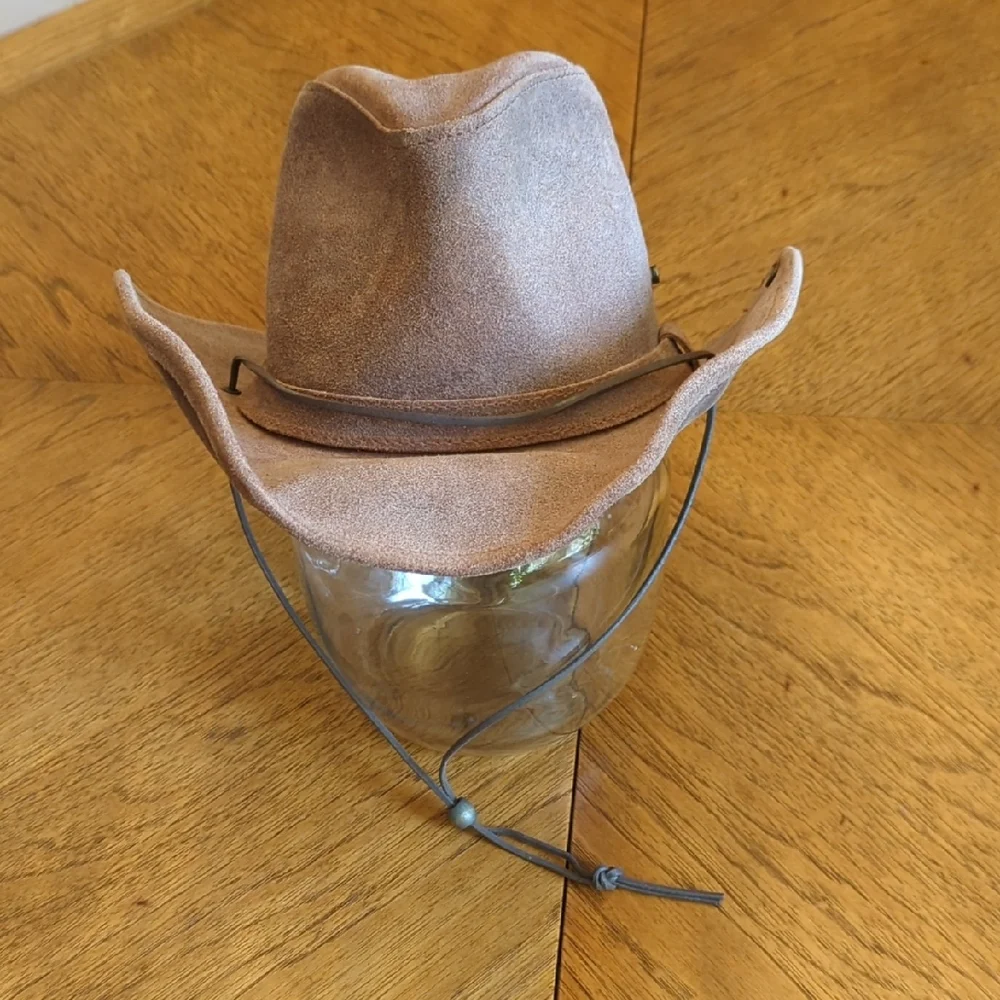 Orvis Leather Hat Western Fishing Fedora Aussie Style Vintage
